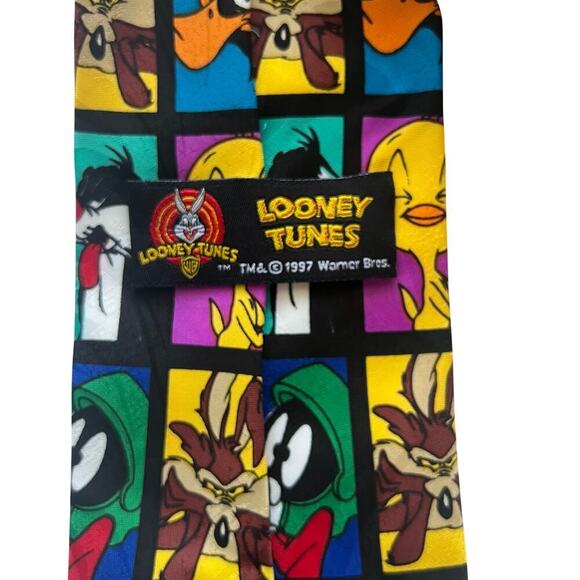 Vintage 90s Y2K Looney Tunes Mens Neck Tie - Picture 3 of 4